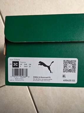 Puma Roma 24 Reversed PS Kids Red White Sneakers Size 3C